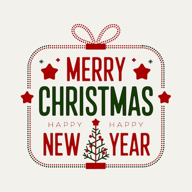 Weihnachts-Text-Design, feierliche Typografie, rotes und grünes Farbschema, Feriendekorationen