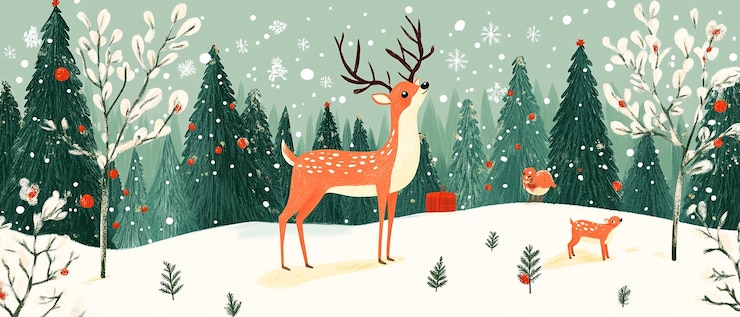 Foto weihnachts-waldtiere