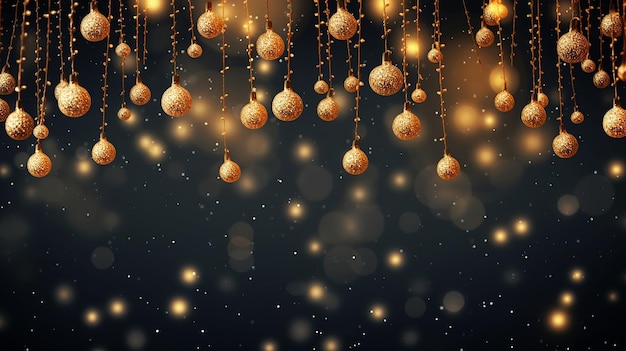 Weihnachts-warme goldene Girlandelichter über dunklem Hintergrund