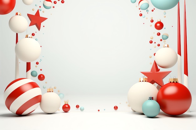 Weihnachtsbälle auf weißem Hintergrund