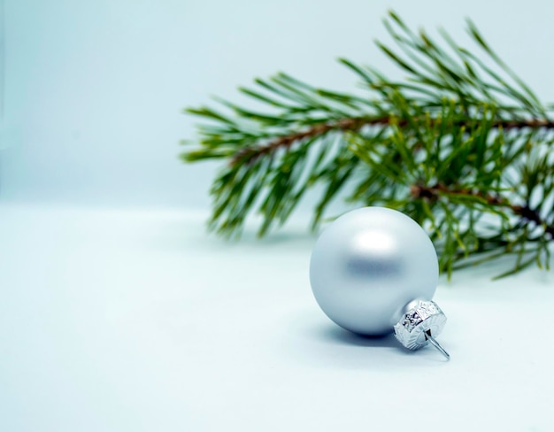 Weihnachtsball und Weihnachtsbaumast