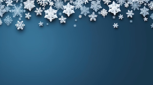 Weihnachtsbanner mit Leerzeichen für Text, blauer Hintergrund
