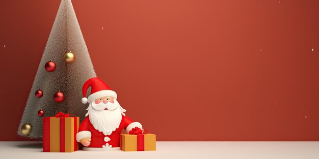 Weihnachtsbanner mit vom Weihnachtsmann generiertem Bild