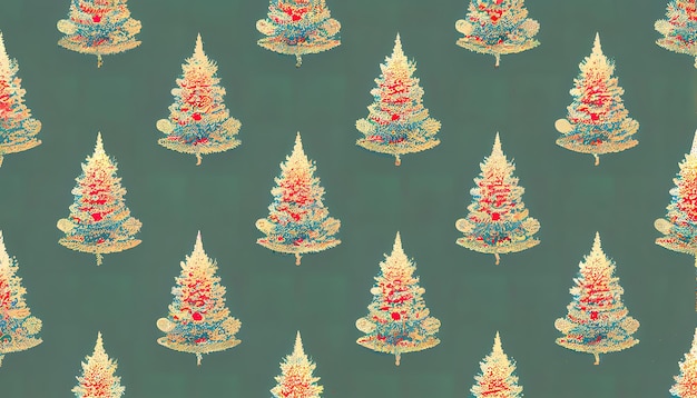 Weihnachtsbaum als nahtloses Muster als Vintage-Hintergrund