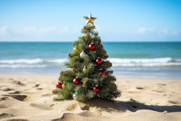 Weihnachtsbaum am Sandstrand