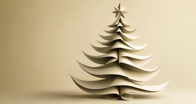 Foto weihnachtsbaum aus papier mit stern perfekt für festliche dekorationen