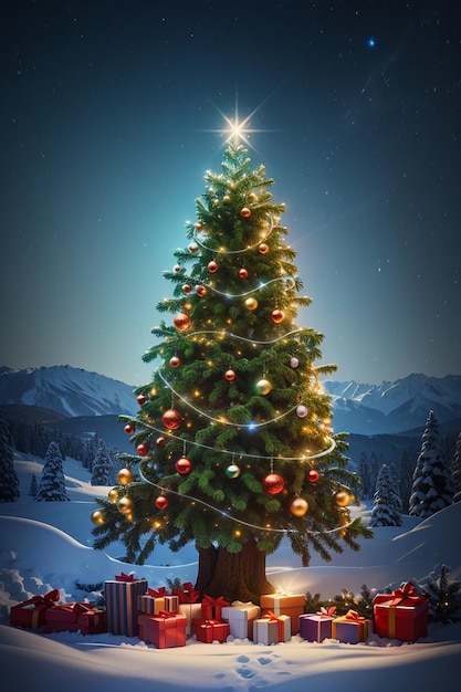 Weihnachtsbaum Geschenk Kiste Ornament Hintergrund