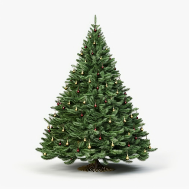 Weihnachtsbaum isoliert auf weißem Hintergrund 3D-Renderdarstellung