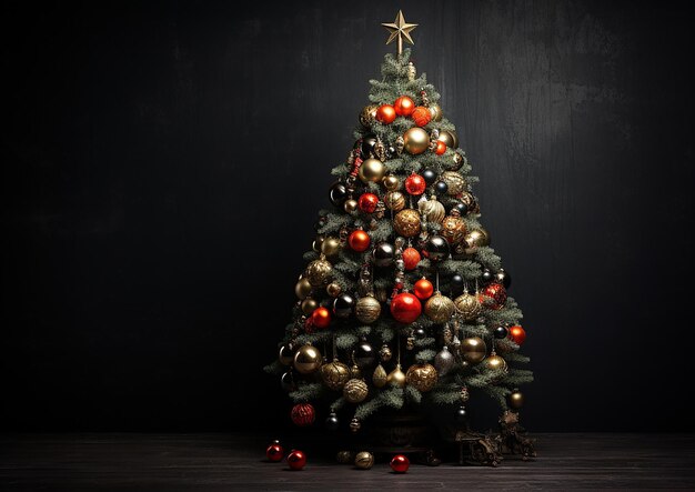 Foto weihnachtsbaum mit dekorationen professionelles makro p