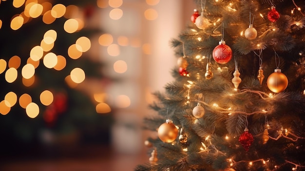 Weihnachtsbaum mit goldenen Zwiebeln