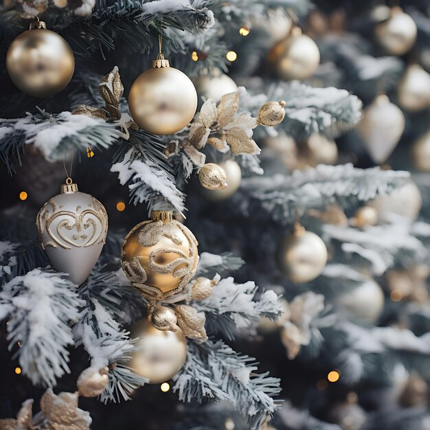 Foto weihnachtsbaum mit ornamenten geschmückt