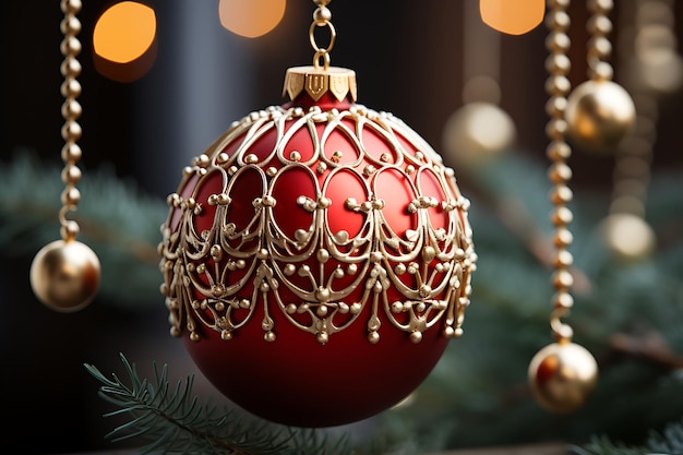 Weihnachtsbaum Nahaufnahme Ornament Detailfoto