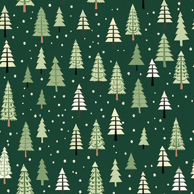 Weihnachtsbaum nahtloses Muster Urlaub im Landhausstil für Tapeten, Geschenkpapier, Sammelalbum, Stoff und Produktdesign, generative KI