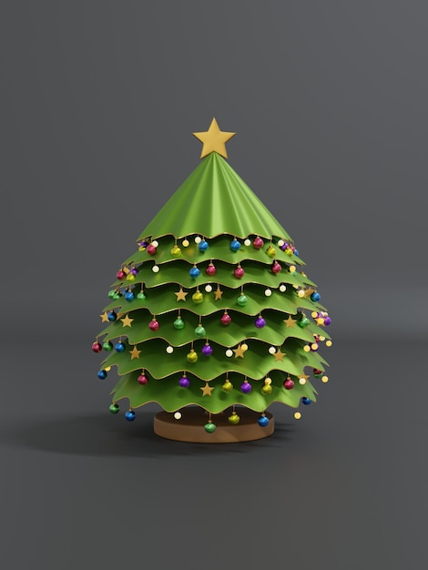 Weihnachtsbaumdekoration 3D-Rendering