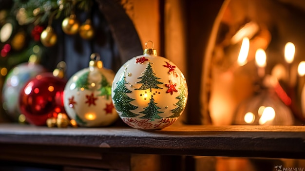 Weihnachtsbaumdekorationen für das englische Landhaus Hausdekoration Haus auf dem Land und Feiertag