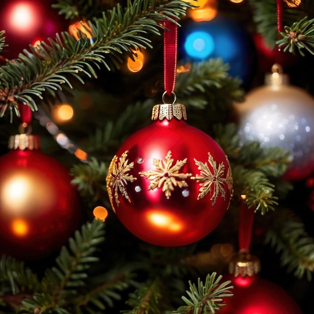 Weihnachtsbaumschmuck, festliche Feriendekorationen, traditionelle Glaskugeln