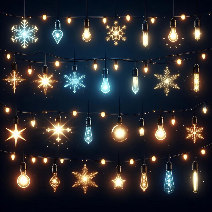 Foto weihnachtsbeleuchtung im hintergrund