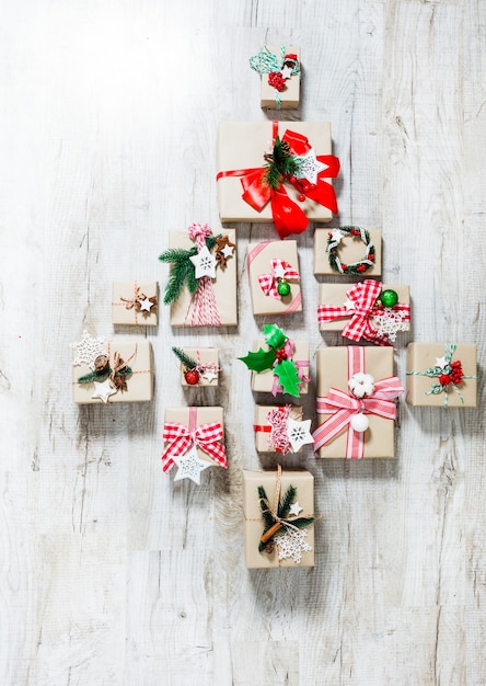 Weihnachtsboxen in Form von Weihnachtsbäumen