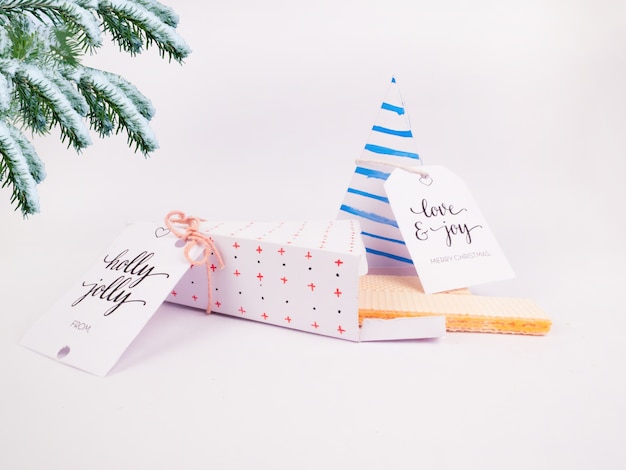 Weihnachtsdekoration mit Dreieck-Wafer Christmas Gift Boxes