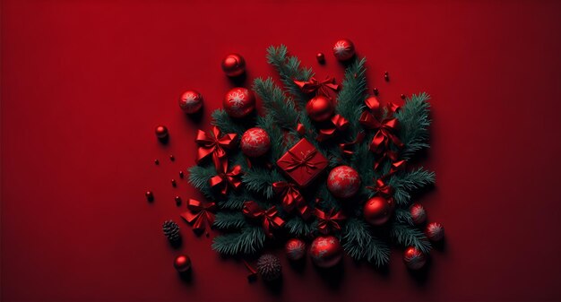 Weihnachtsdekorationshintergrund mit Textraum Ai Generated