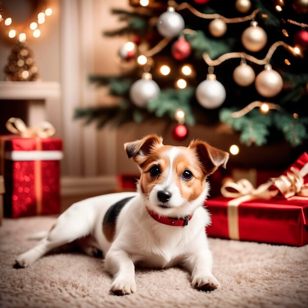 Foto weihnachtsessen für den welpen jack russell