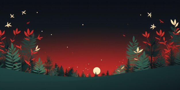 Weihnachtsfeier Hintergrundvorlage Illustration Kopie Raum Dekoration Banner AI generativ