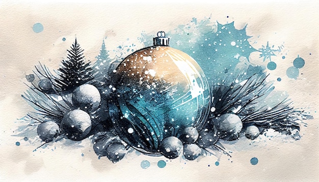 Weihnachtsferien Aquarell Hintergrund Ai generiert