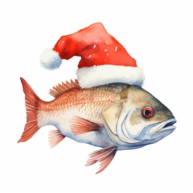 Weihnachtsfisch auf weißem Hintergrund