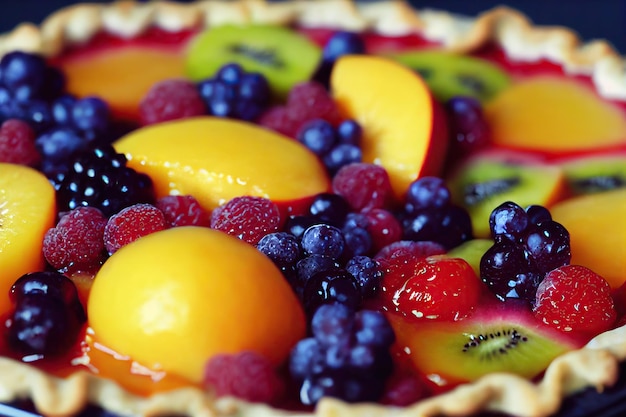 Weihnachtsfruchtkuchen mit vielen Beerenfrüchten und Zitrusfrüchten