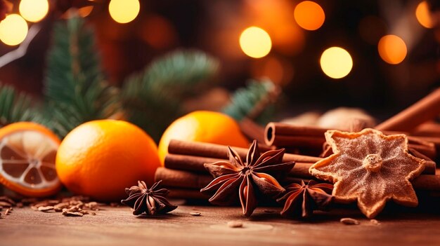 Weihnachtsgewürze und Orangen Generative KI Lebensmittel