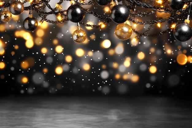 Weihnachtsgirlande mit Bokeh-Hintergrund