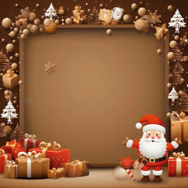 Weihnachtsgrußkarte mit verschiedenen Weihnachtsartikeln