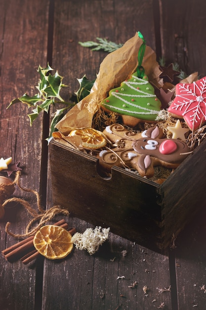 Weihnachtshandgemachte gemusterte Lebkuchen