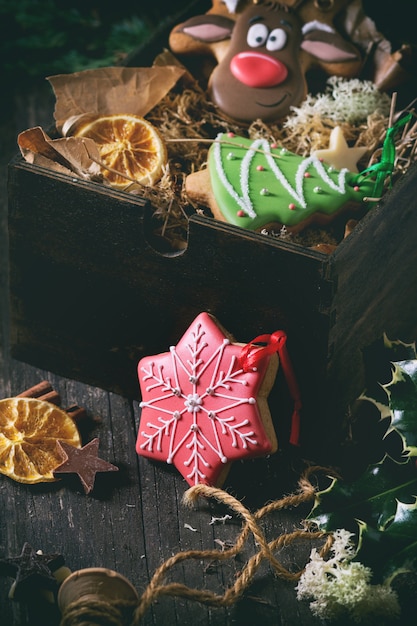 Weihnachtshandgemachte gemusterte Lebkuchen