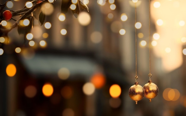 Weihnachtshintergrund Straßenlandschaft Kopierraum