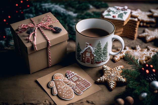 Weihnachtskartenbecher und entzückende Geschenke