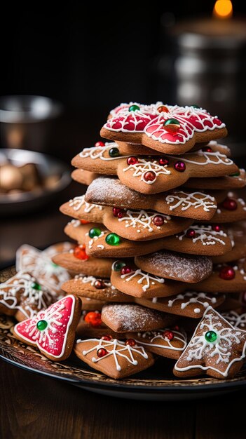 Weihnachtskekse auf einem Weihnachtenbaum