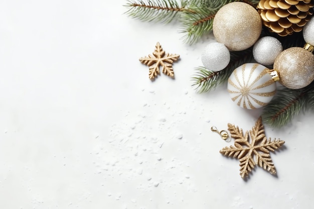 Foto weihnachtskomposition mit geschenkkisten kartenbälle tannenzweige kiefernkegel mit kopierplatz weihnachten