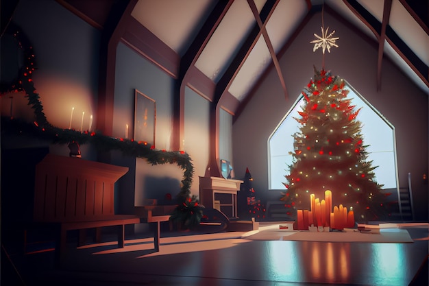 Weihnachtskonzept Anbetung und Lob Gottes 3DRender