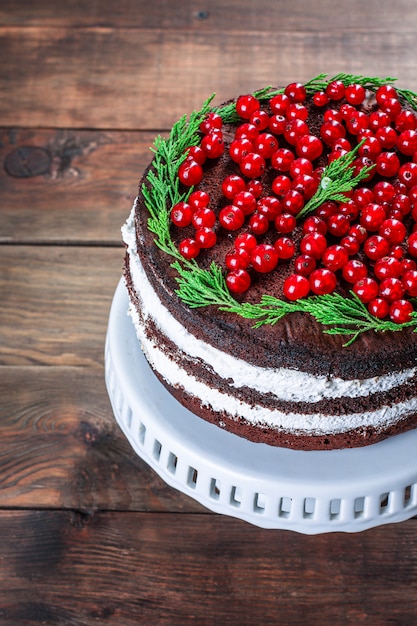 Weihnachtskuchen Neujahrsdessert Schokoladenbacken