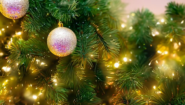 Weihnachtskugel für den Weihnachtsbaum Nahaufnahme der Weihnachtsdekoration Neujahr und Weihnachtshintergrund