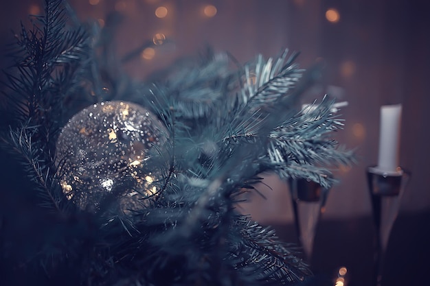 Weihnachtskugel Hintergrund Neues Jahr, Weihnachtsschmuck, Grußkarte schönes Glückwunschfoto