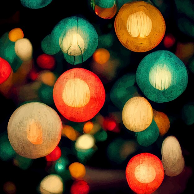 Foto weihnachtslichter und bokeh-weihnachtsillustration