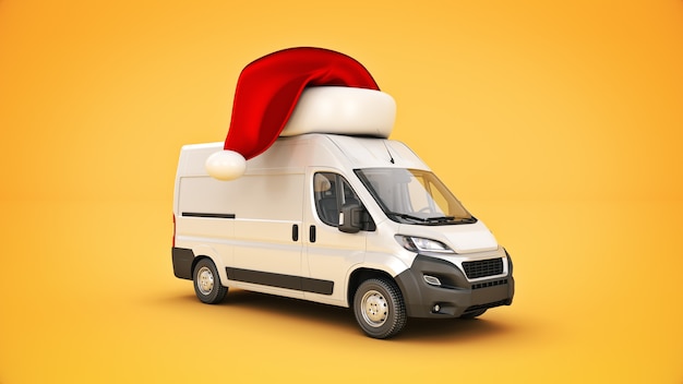 Weihnachtslieferwagen 3D-Rendering