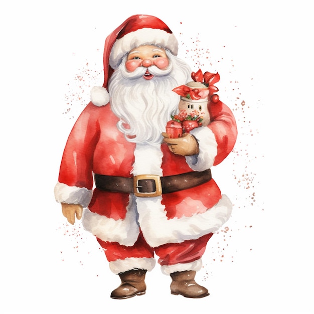 Foto weihnachtsmann aquarell clipart