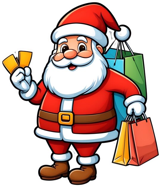 Weihnachtsmann Einkaufstasche Einkaufswagen Weihnachten-Ikonen Feierliche Symbole Ferienzeit Xmas-Dekorationen C