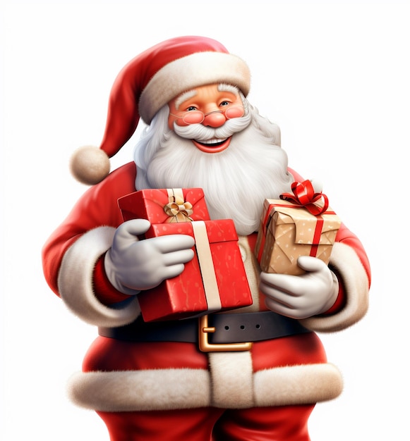 Weihnachtsmann hält Geschenke