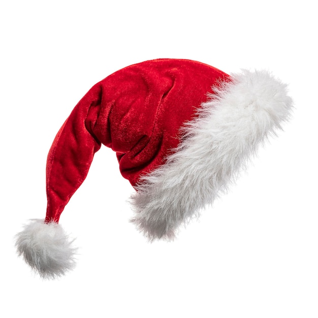 Weihnachtsmann-Hut isoliert auf weißem Hintergrund.