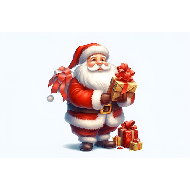 Weihnachtsmann mit Sack voller Weihnachtsgeschenke Stockillustration