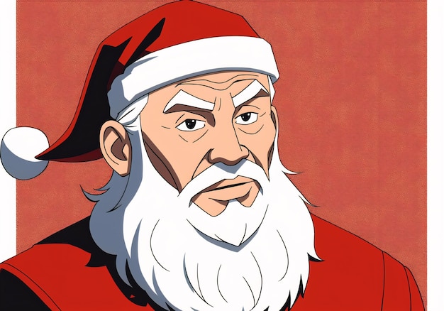 Weihnachtsmann Porträt eines älteren Mannes im Weihnachtsmannkostüm Generative KI
